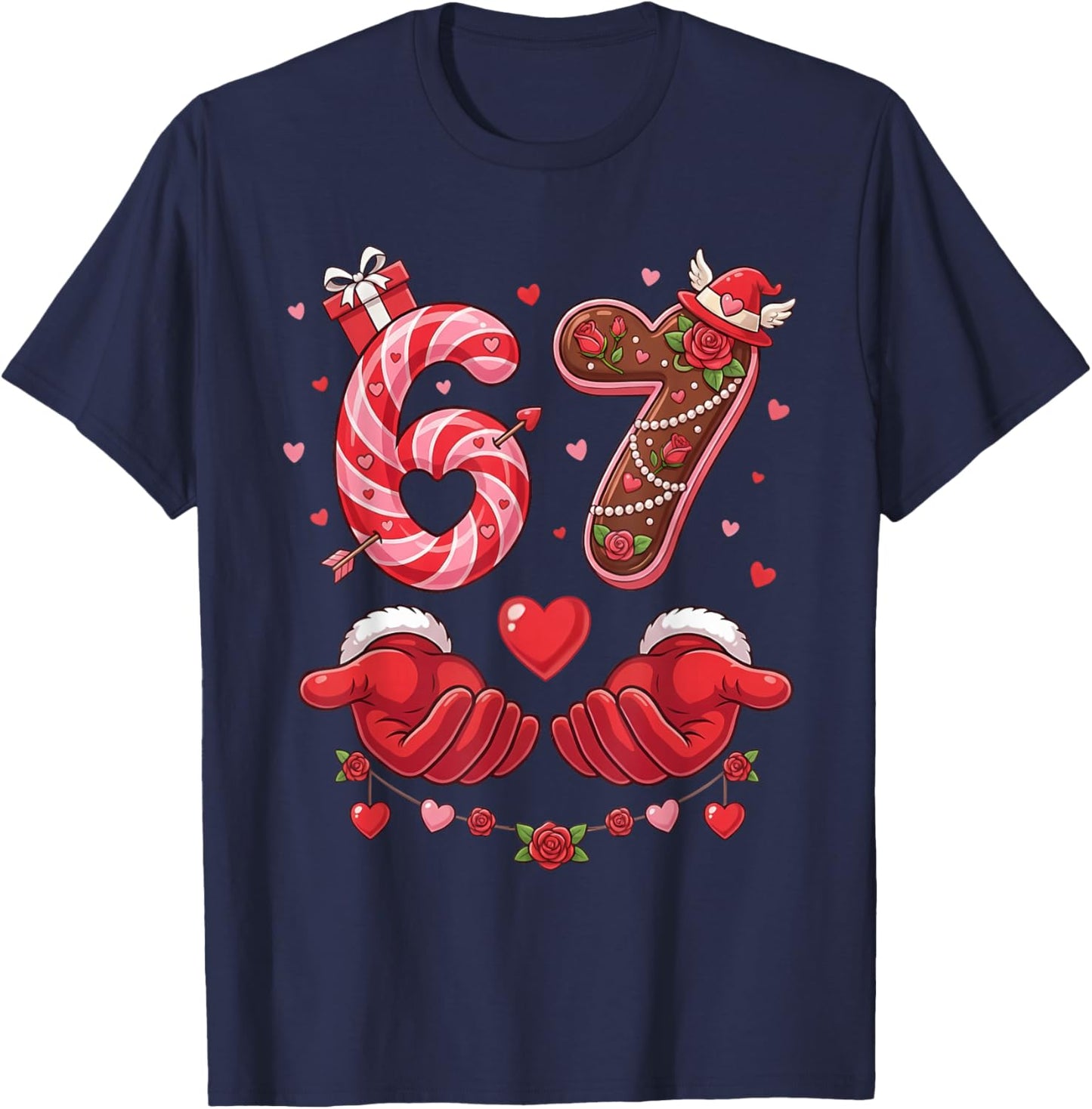 67 Valentine 6 7 Bruh Six Seven Meme Kids Boys Girls T-Shirt - T-Shirt | Navy