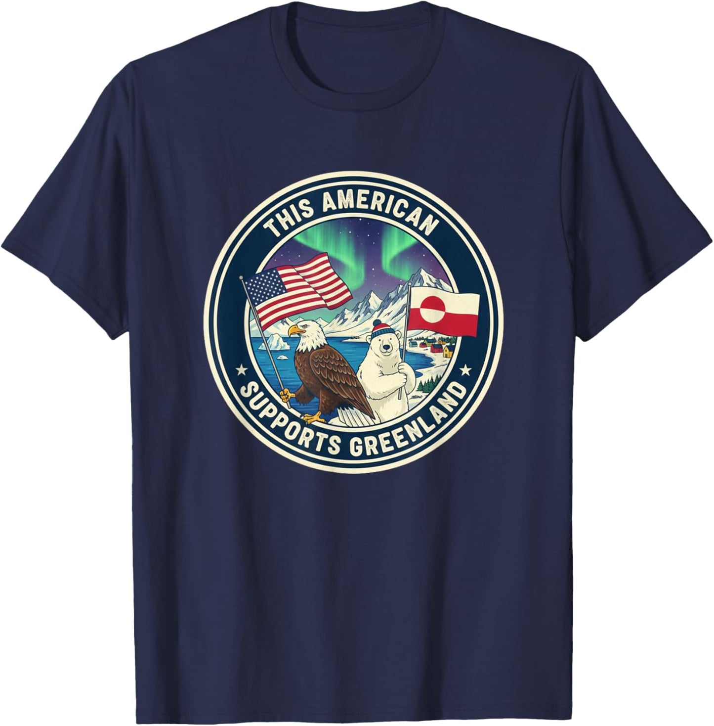 This American Supports Greenland T-Shirt - T-Shirt | Navy