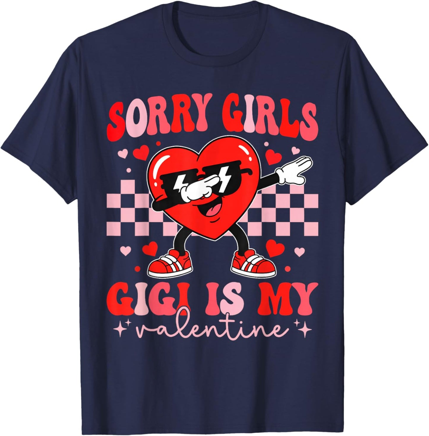 Sorry Girls Gigi is My Valentine Dabbing Heart Kids Boys T-Shirt - T-Shirt | Navy