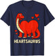 Heartsaurus Valentines Day Cute Brontosaurus Love Dinosaur T-Shirt - T-Shirt | Navy