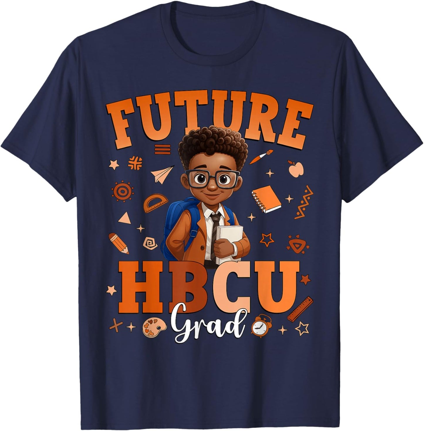 Future HBCU Grad Black Boy Graduation HBCU Black History Kid T-Shirt - T-Shirt | Navy