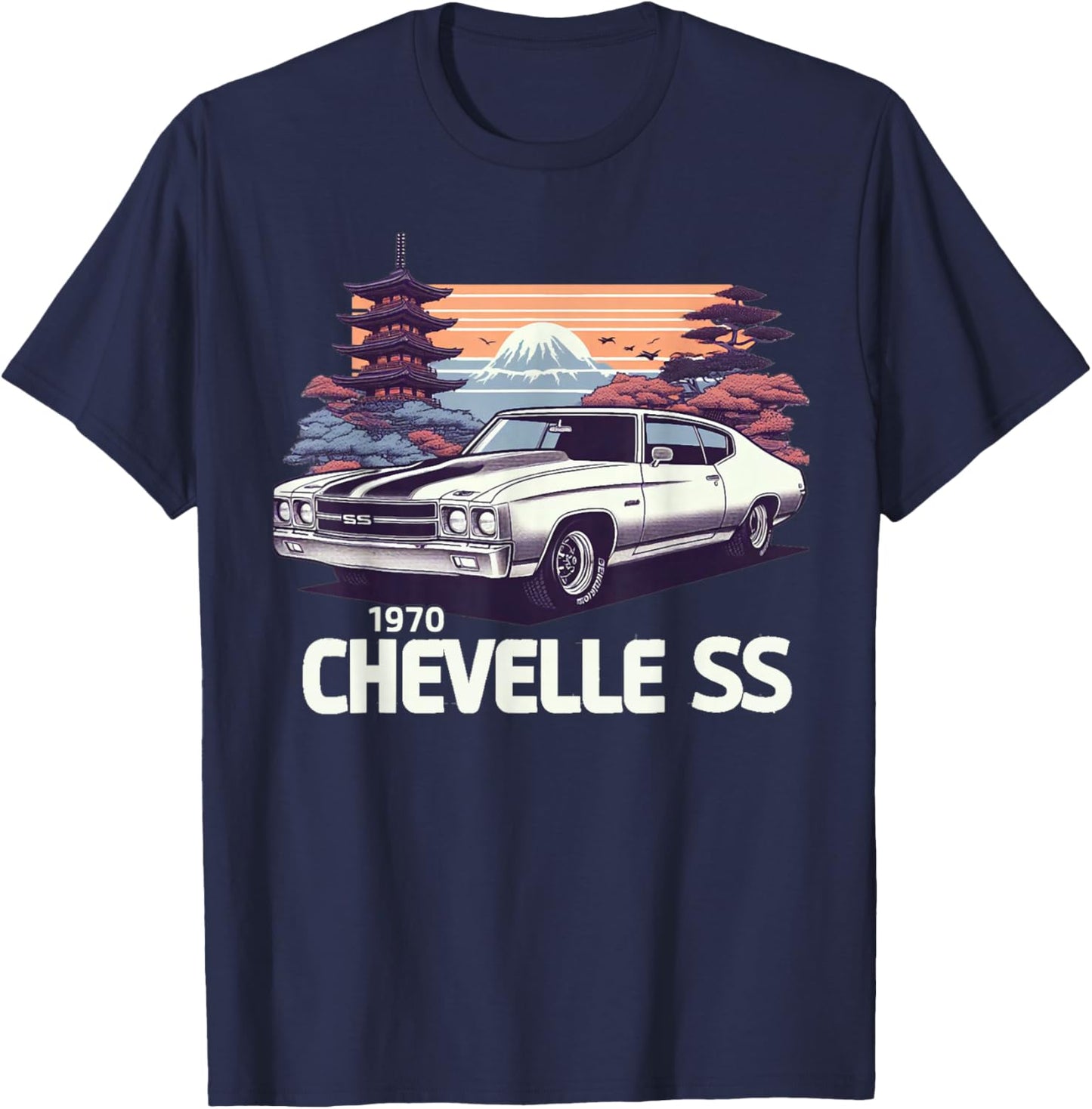 Vintage 1970 Chevelle 70 Classic American Muscle Car Hot Rod T-Shirt - T-Shirt | Navy