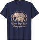 Boho Elephant Strength and Resilience Affirmation T-Shirt - T-Shirt | Navy