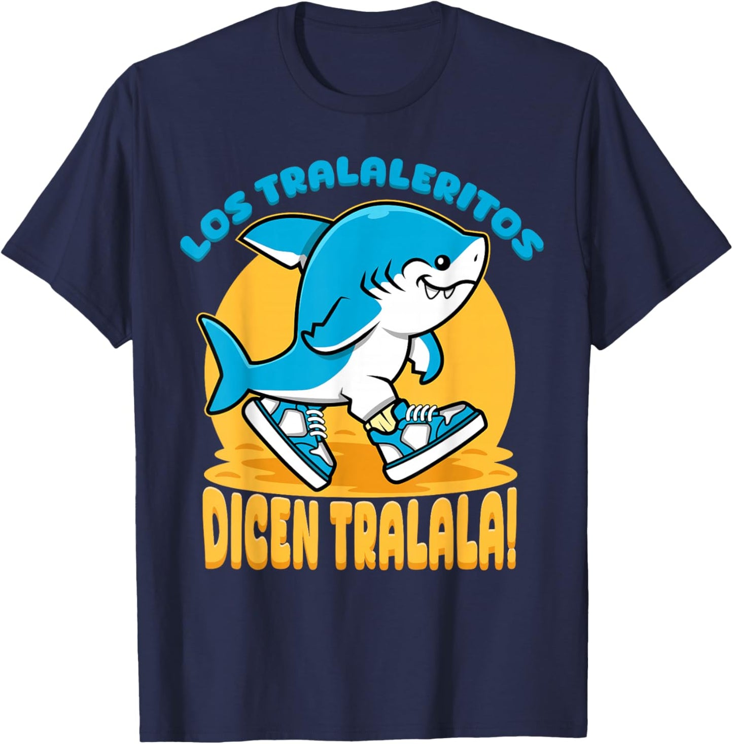 Funny Italian Brainrot Shark Meme Los Tralaleritos Tralala T-Shirt - T-Shirt | Navy