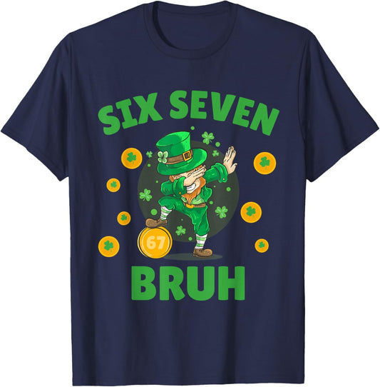 67 St Patricks Day Six Seven Kids Boys Men 67 Meme T-Shirt - T-Shirt | Navy