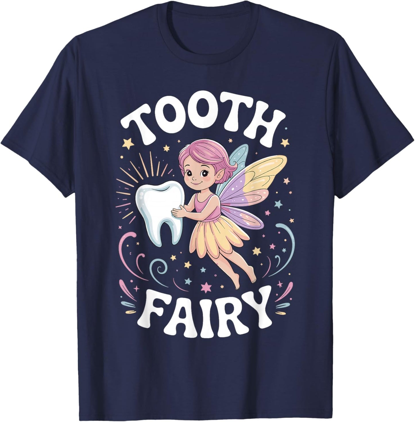 Funny Tooth Fairy Art Women Boys Girls Tooth Fairy T-Shirt - T-Shirt | Navy