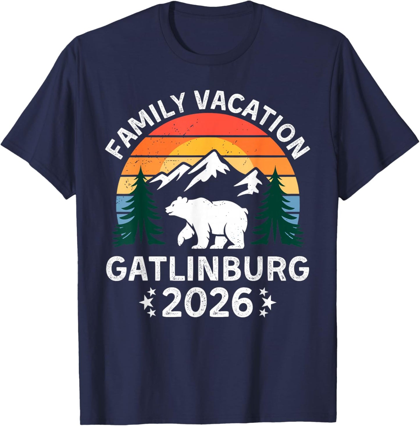 Gatlinburg Family Vacation 2026 Tennessee Trip Matching T-Shirt - T-Shirt | Navy