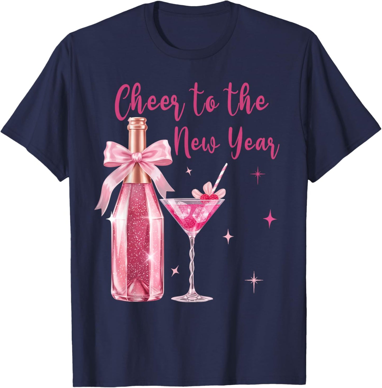 Cheer to The New Year Happy New Year 2026 Party Girl Women T-Shirt - T-Shirt | Navy
