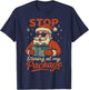 Stop Staring at My Package Funny Christmas Women Xmas T-Shirt - T-Shirt | Navy