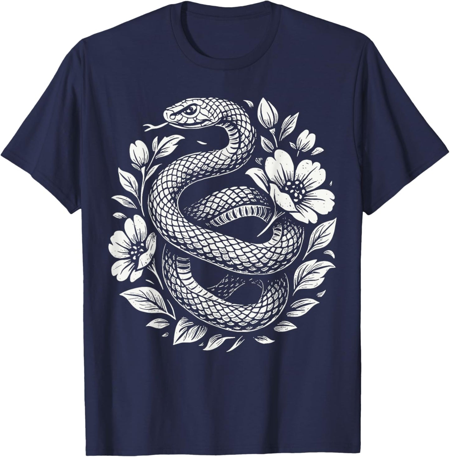 Floral Snake T-Shirt - T-Shirt | Navy