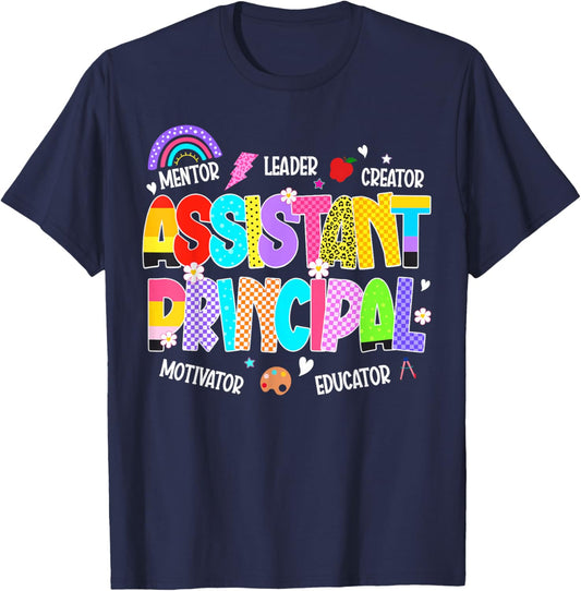 Cute School Assistant Principal Teacher Appreciation Week T-Shirt - T-Shirt | Navy