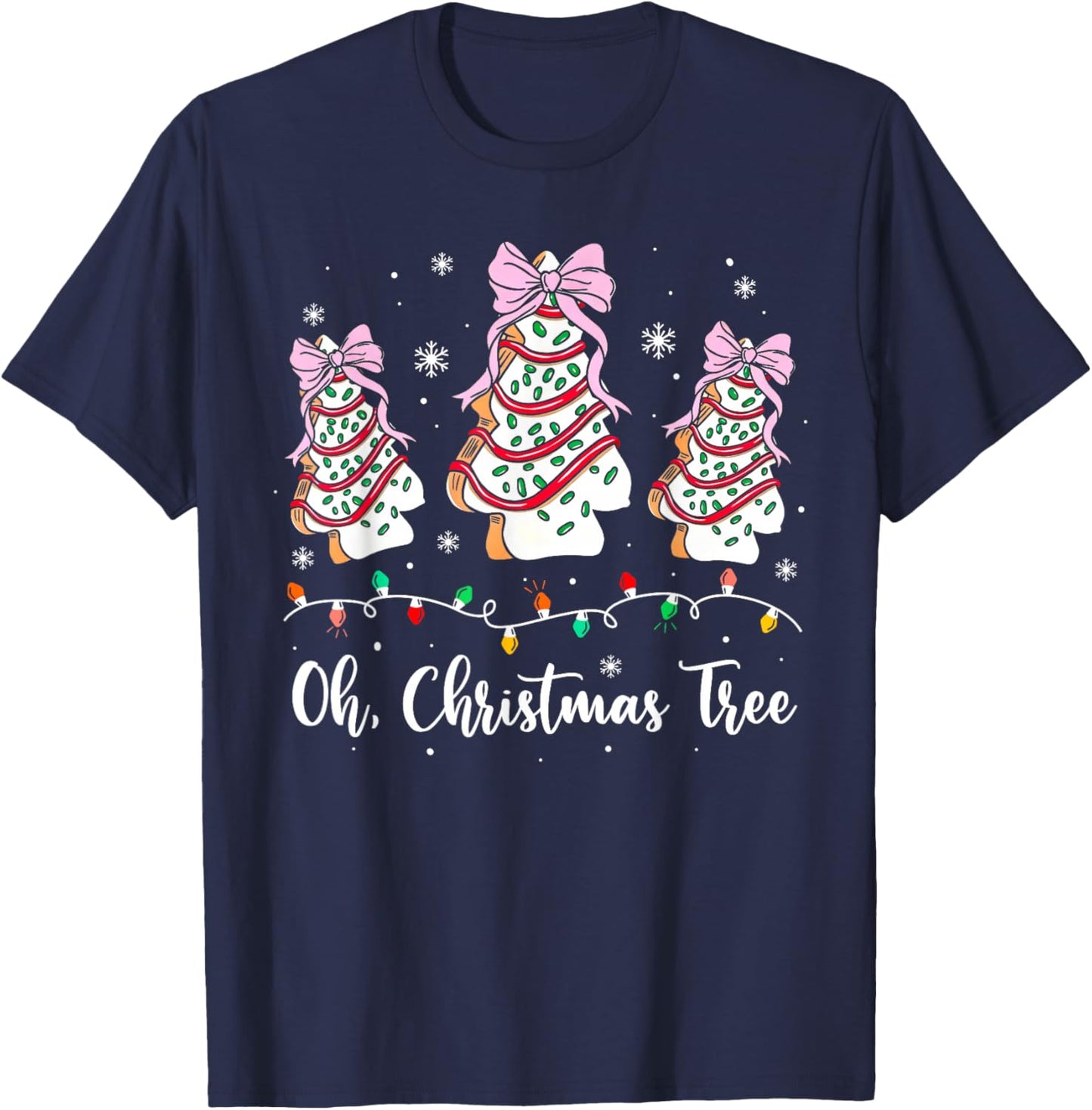 Groovy Oh Christmas Tree Cakes Debbie Beckey Jen Cake Lovers T-Shirt - T-Shirt | Navy