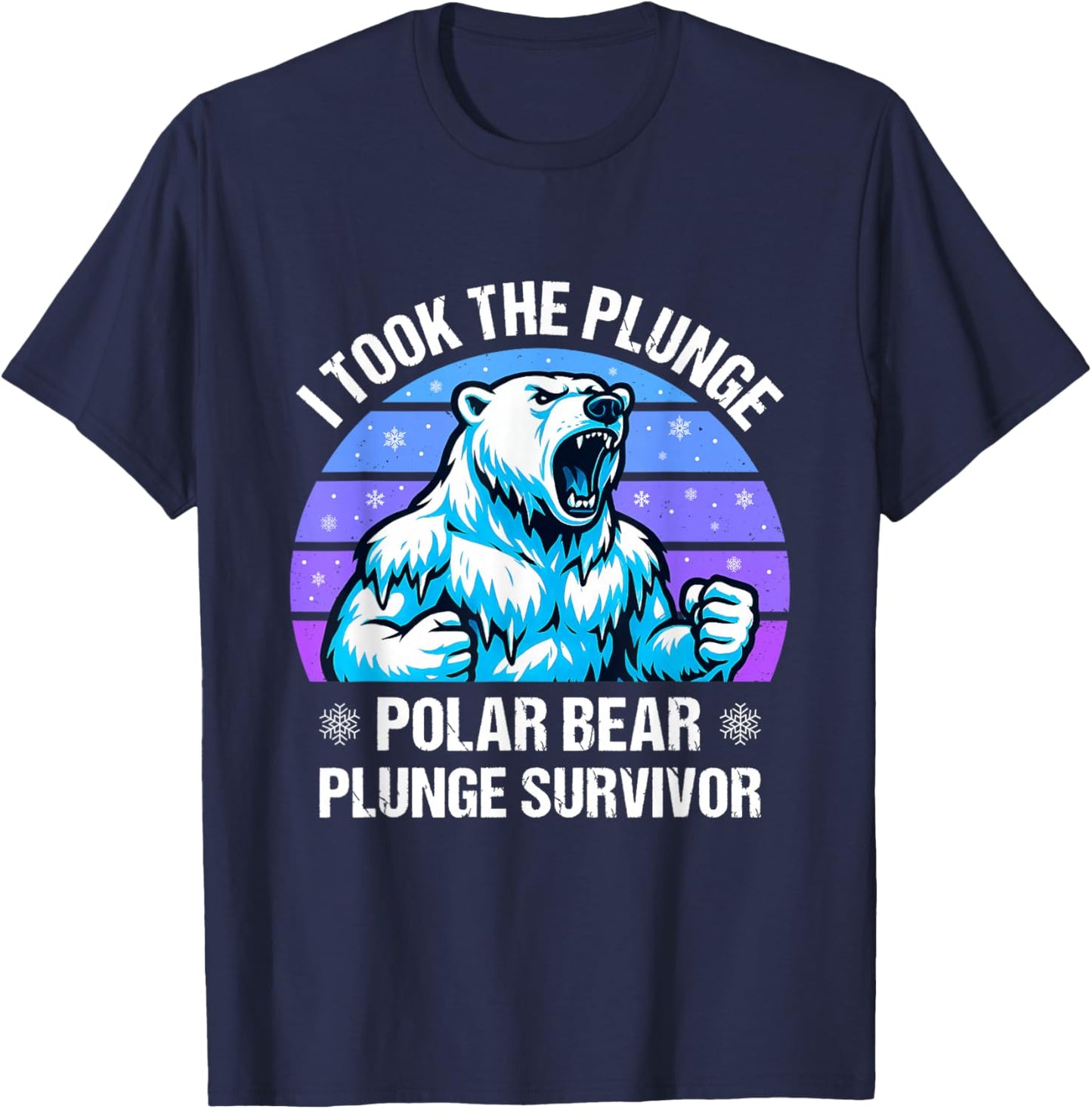 Polar Bear Plunge Survivor Winter Adventurers Ice Bear T-Shirt - T-Shirt | Navy