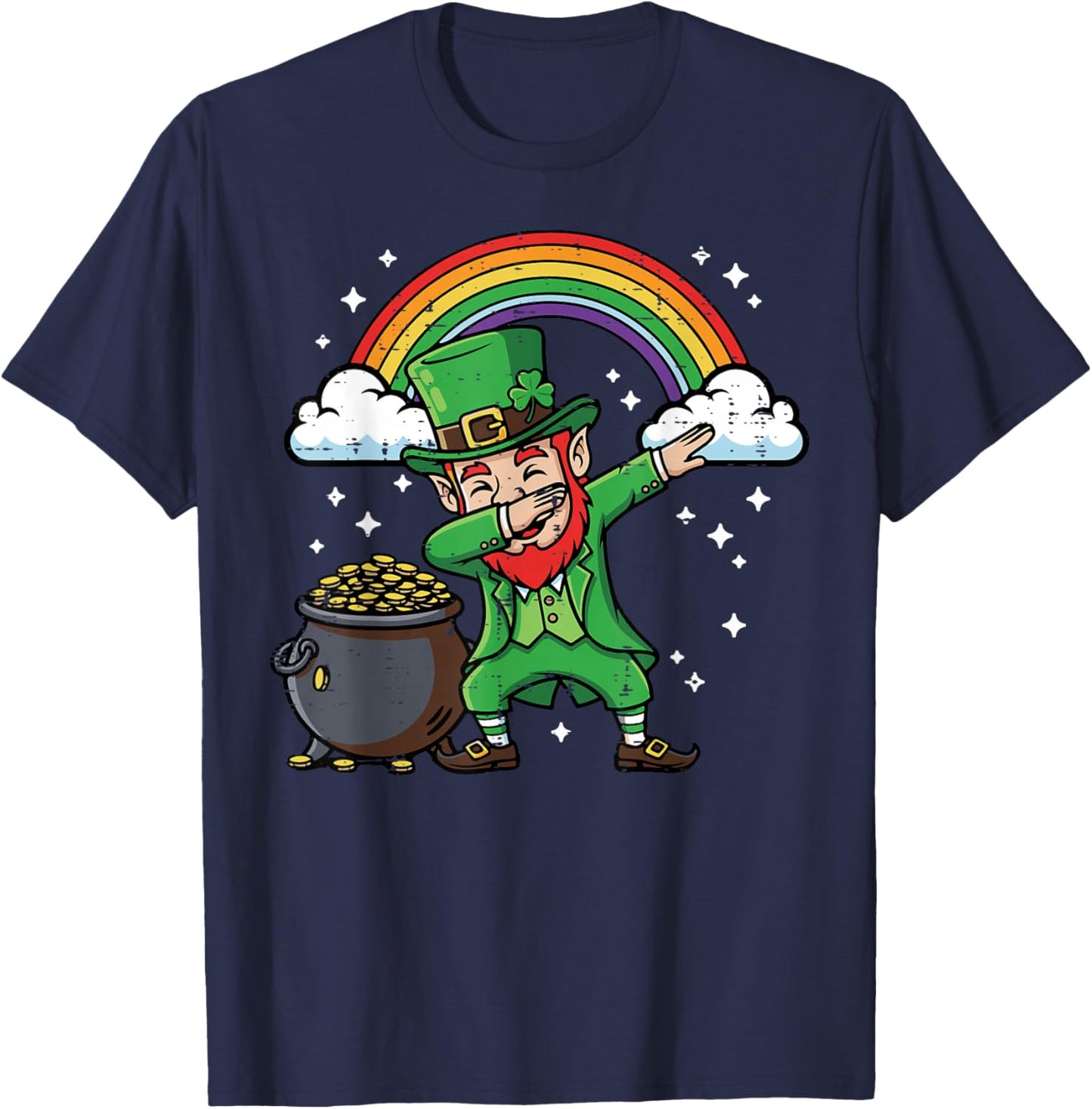 St Patricks Day Leprechaun Dab Saint Paddys Men Women Kids T-Shirt - T-Shirt | Navy