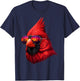 Vintage Northern Cardinal with Sunglasses Retro T-Shirt - T-Shirt | Navy