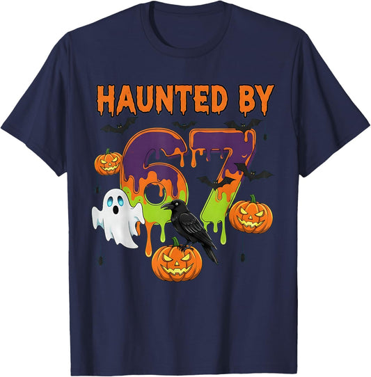 Haunted by 6 7 Six Seven Halloween Meme T-Shirt - T-Shirt | Navy