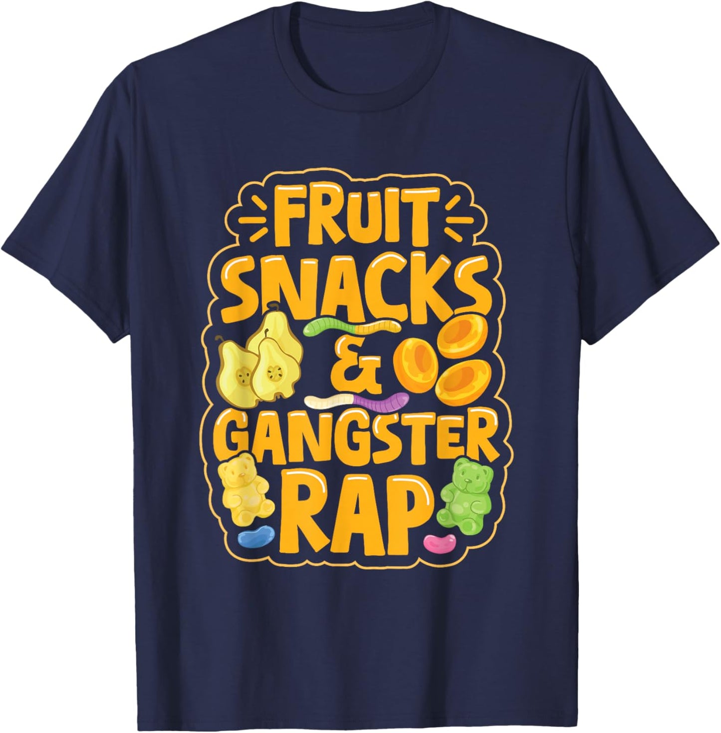 Fruit Snacks & Gangster Rap T-Shirt - T-Shirt | Navy