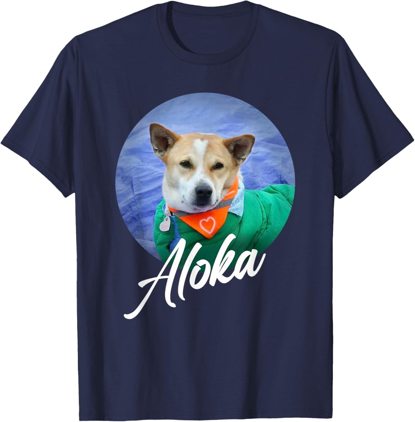 Aloka – The Walk for Peace Monk Dog Spreading Hope T-Shirt - T-Shirt | Navy