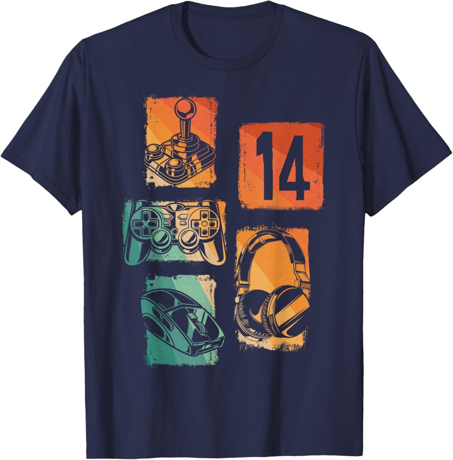 Level 14 Unlocked Gamer 14th Birthday Gaming Boys Girls T-Shirt - T-Shirt | Navy