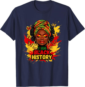 I-Am Black History Month Melanin African American Afro Women T-Shirt - T-Shirt | Navy