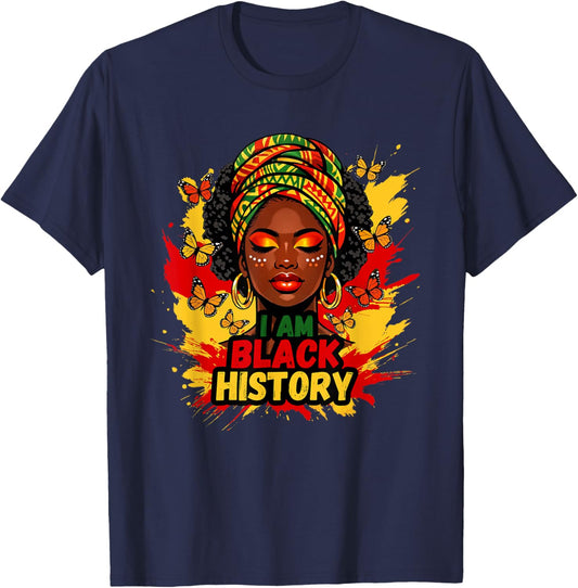 I-Am Black History Month Melanin African American Afro Women T-Shirt - T-Shirt | Navy