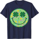 Groovy Shamrock Smile Face St Patricks Day Men Kids Funny T-Shirt - T-Shirt | Navy
