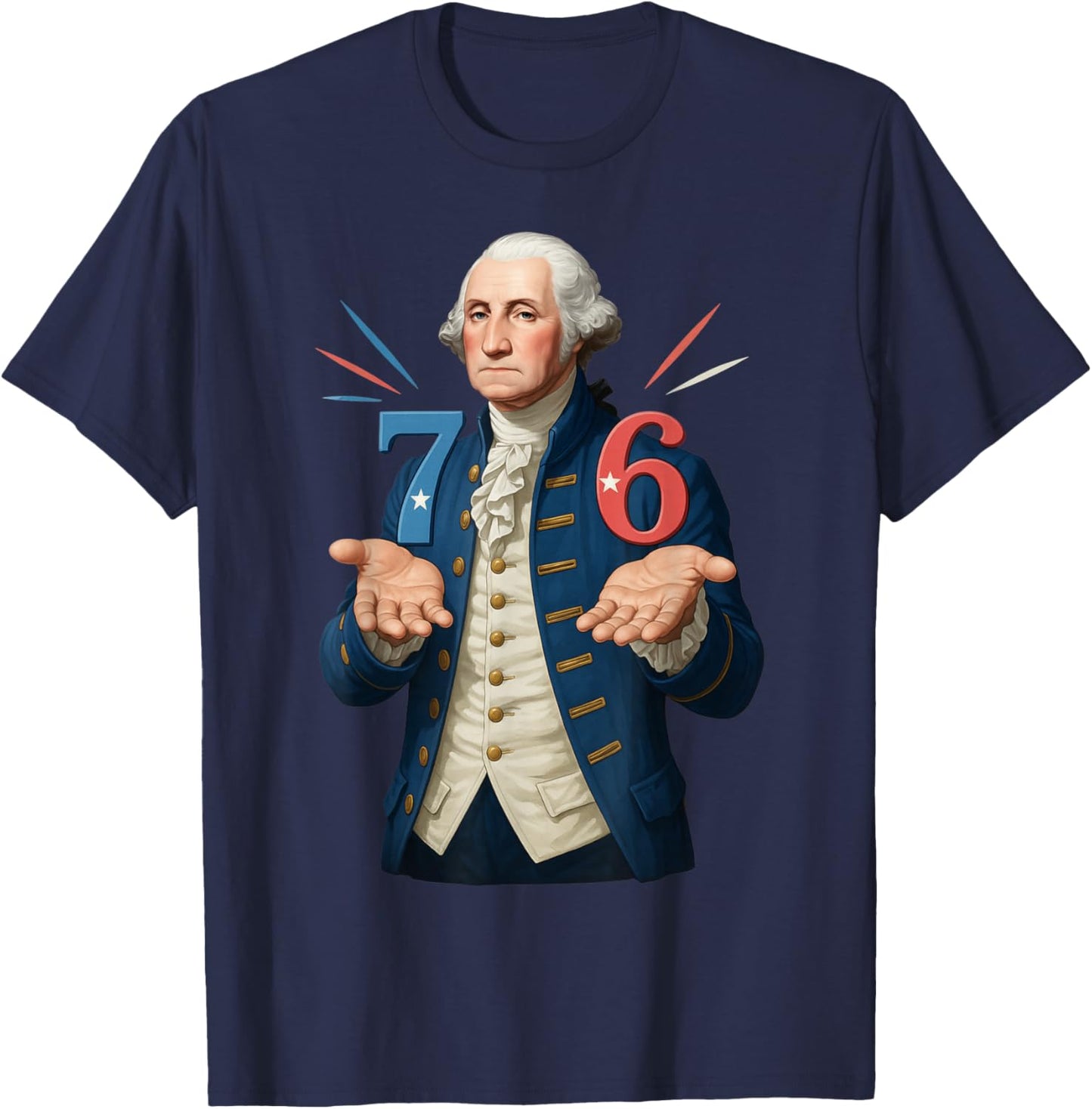 HUGvyn 6-7 7-6 George Washington Seven Six Teacher American T-Shirt - T-Shirt | Navy
