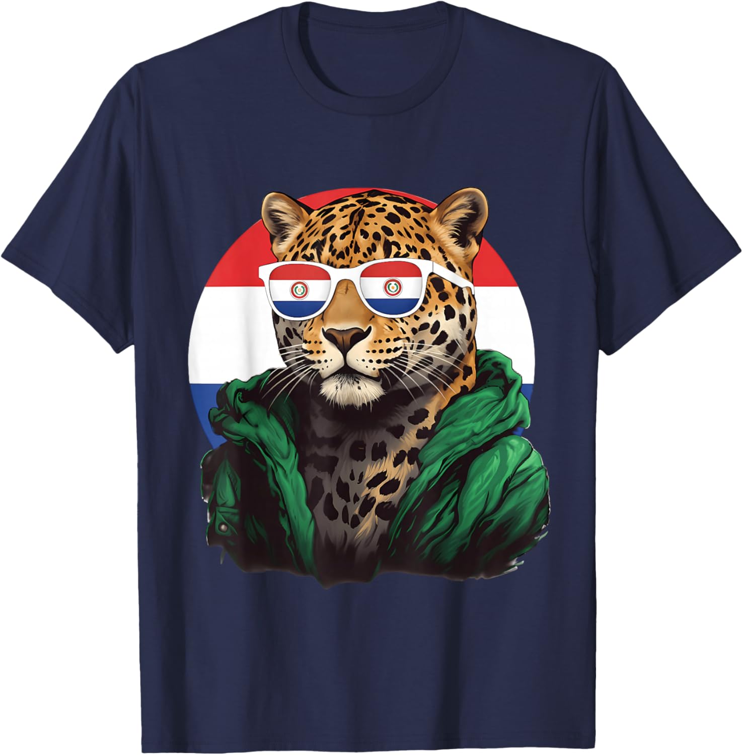 Paraguay Flag Leopard Paraguayan Roots T-Shirt - T-Shirt | Navy