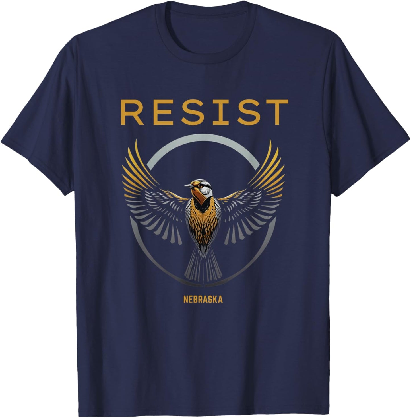 Nebraska Resist 2026 Symbol of Rebel Alliance Meadowlark T-Shirt - T-Shirt | Navy