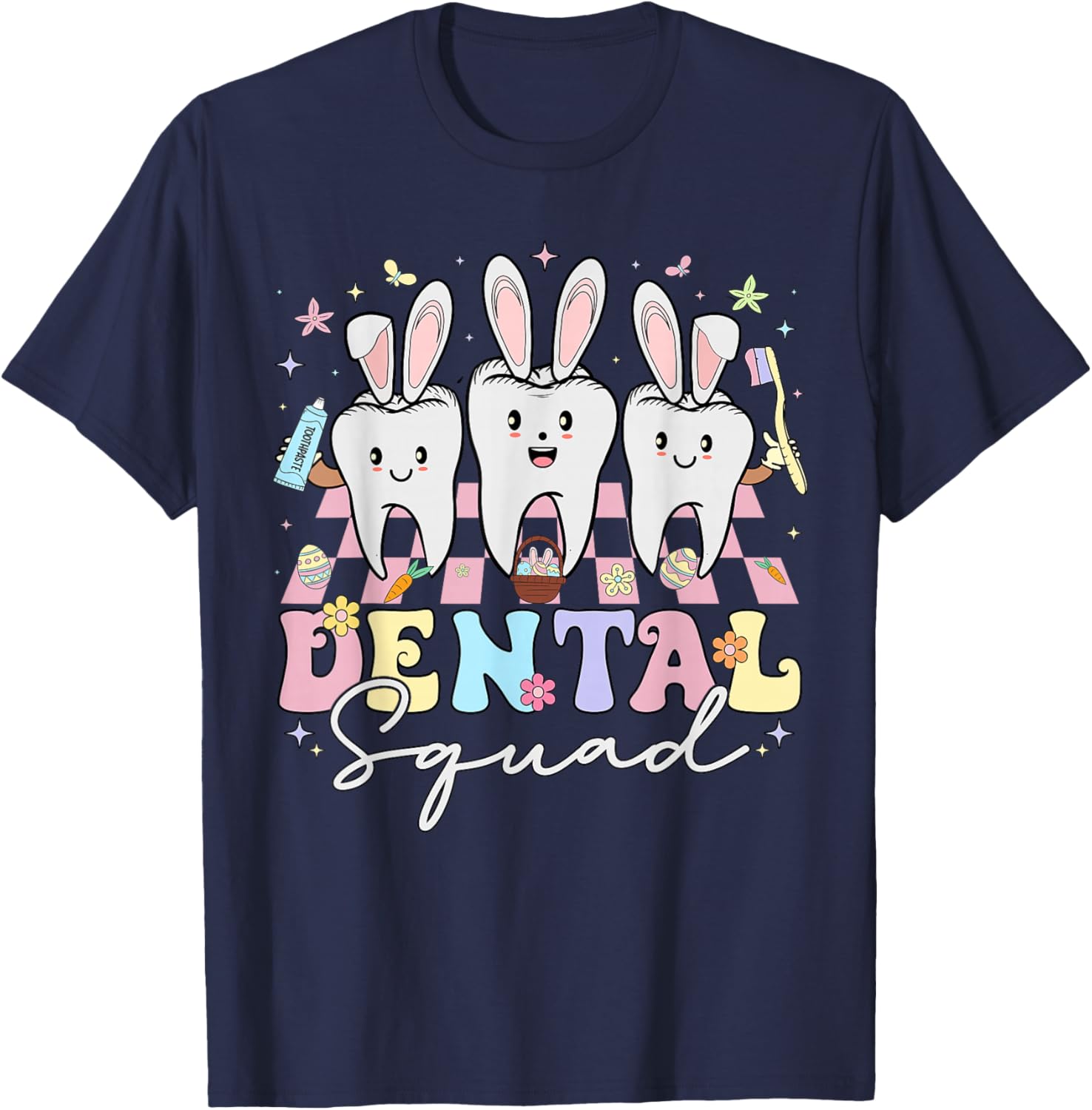 Easter Dentist Dental Squad Assistant Oral Hygienist Tooth T-Shirt - T-Shirt | Navy