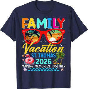 Family Vacation St. Thomas 2026 Summer Matching Group Trip T-Shirt - T-Shirt | Navy