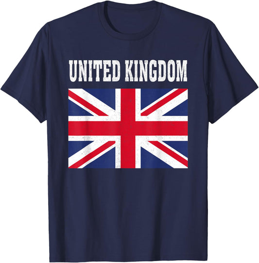 United Kingdom Flag Patriotic National Roots Souvenir T-Shirt - T-Shirt | Navy