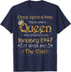 Once Upon A Time There was A Queen was Born in January 1947 T-Shirt - T-Shirt | Navy
