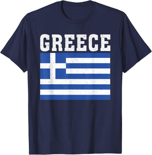 Greece Flag Patriotic National Roots Souvenir T-Shirt - T-Shirt | Navy
