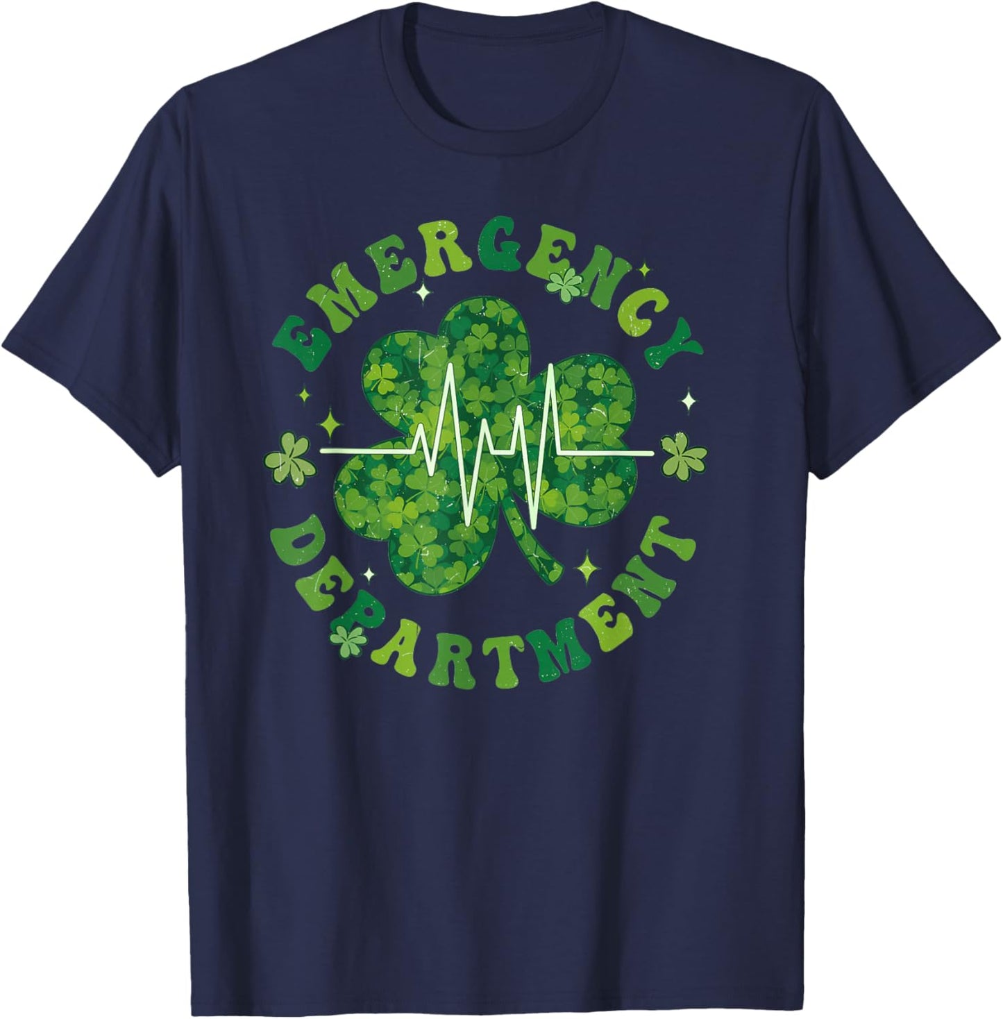 Emergency Department Nurse St Patrick's Day Nursing School T-Shirt - T-Shirt | Navy