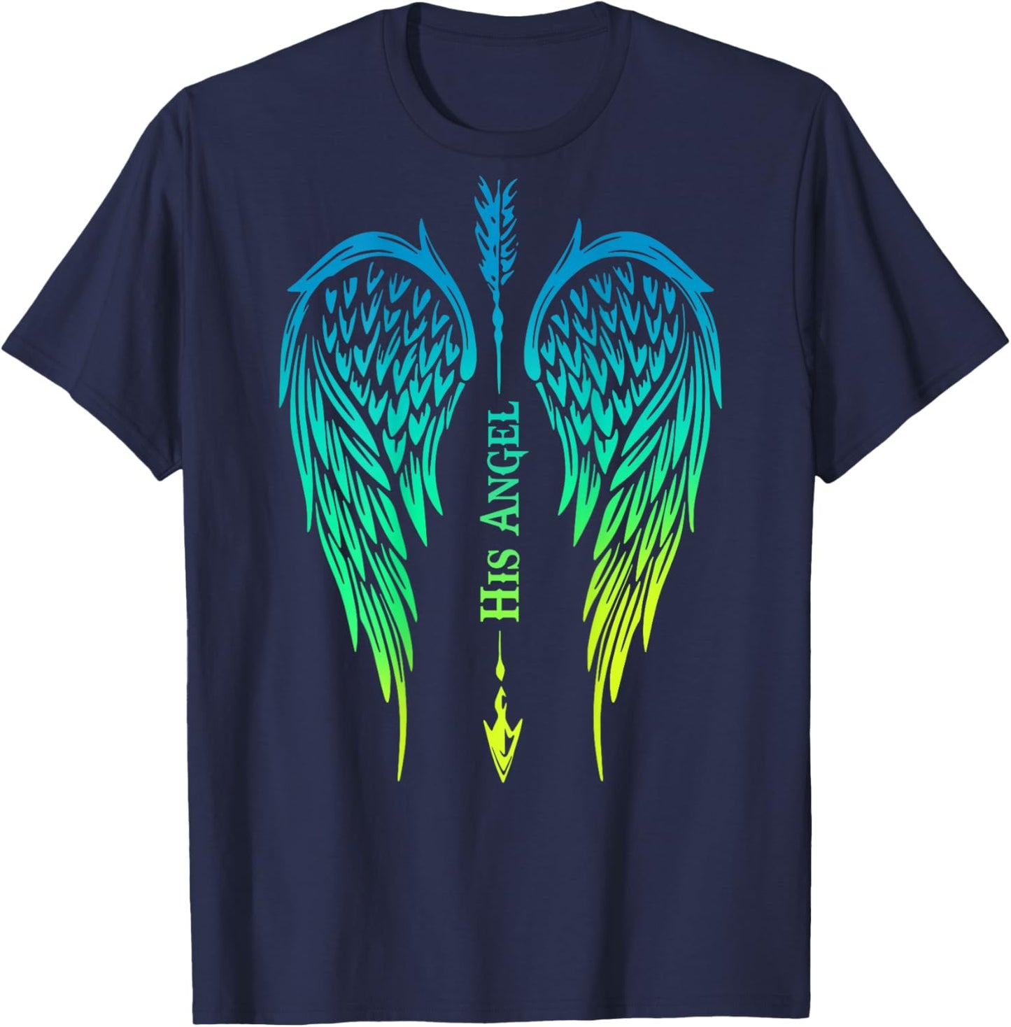 His Angel her Guardian Matching Couple T-Shirt - T-Shirt | Navy