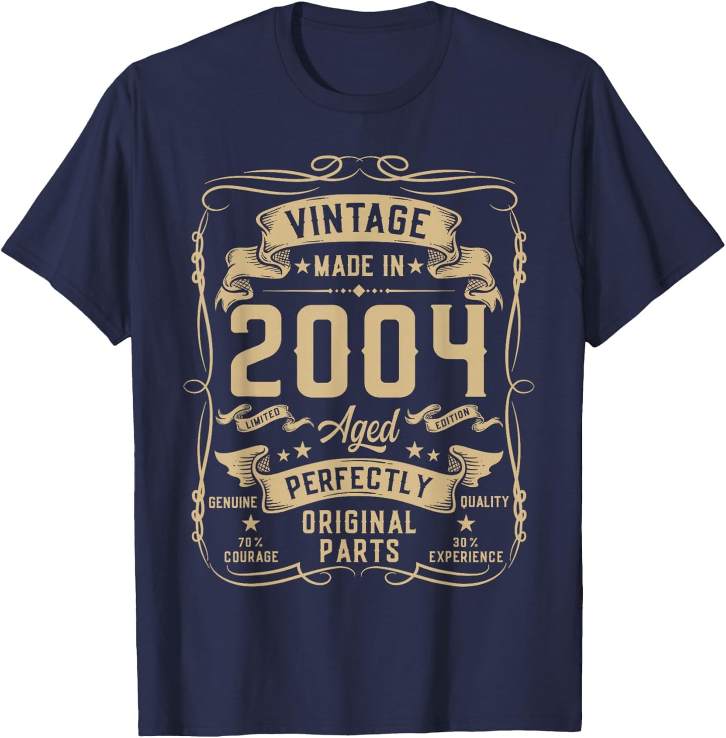 Vintage 2004 22yr 22nd Birthday Gifts 22 Years Old T-Shirt - T-Shirt | Navy