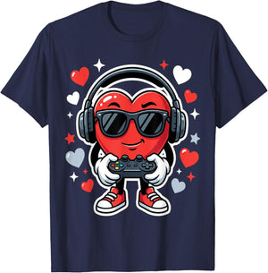 Video Game Kids Valentine Gamer Boys Hearts Toddler T-Shirt - T-Shirt | Navy