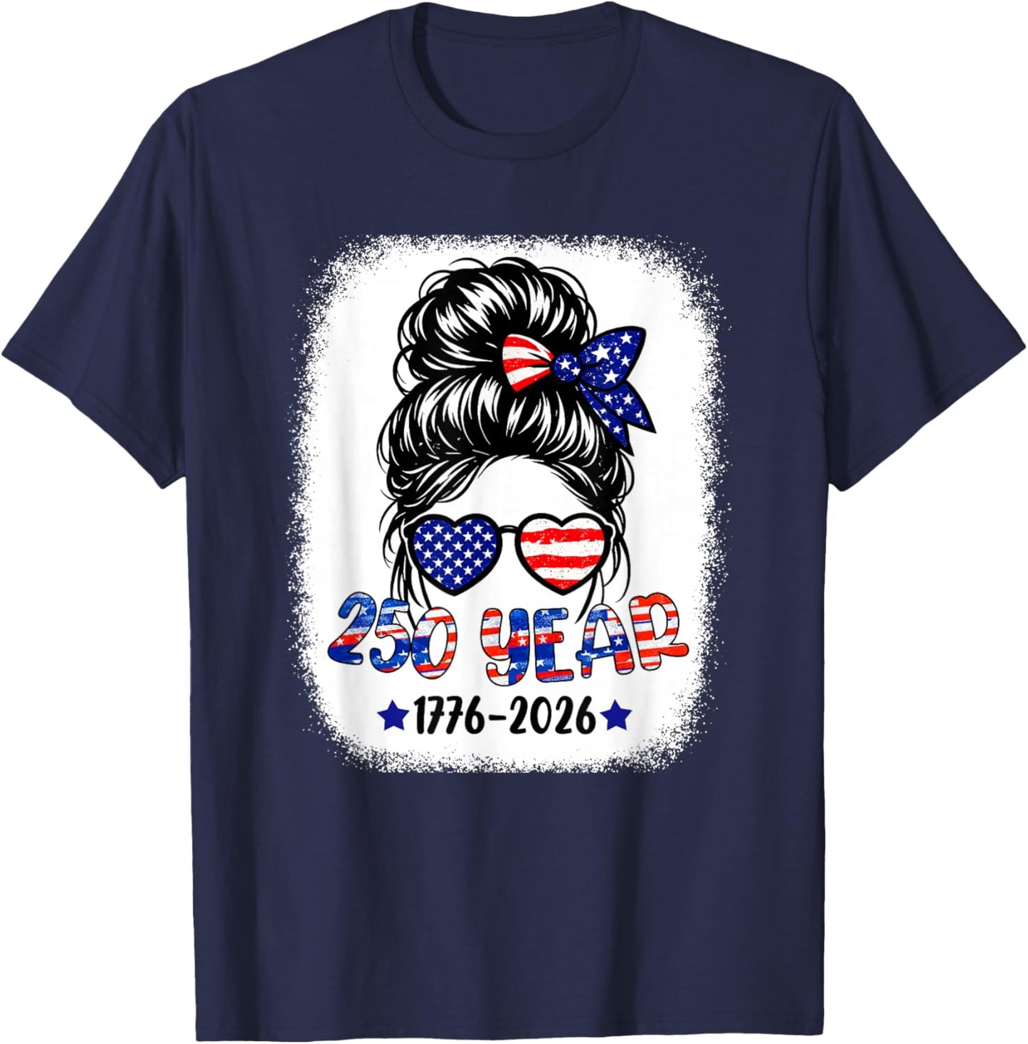 250 Years American 1776 2026 250th 4th July Women Kids Girl T-Shirt - T-Shirt | Navy