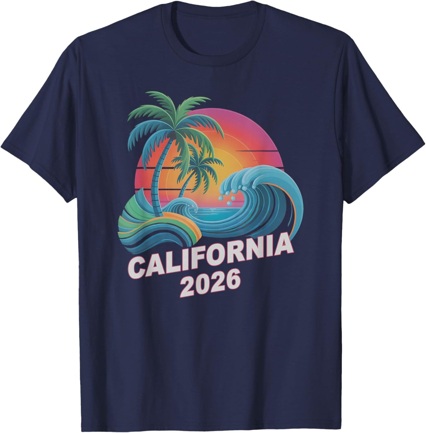 Kids California 2026 Vacation Surfer Trip Cousins Birthday T-Shirt - T-Shirt | Navy
