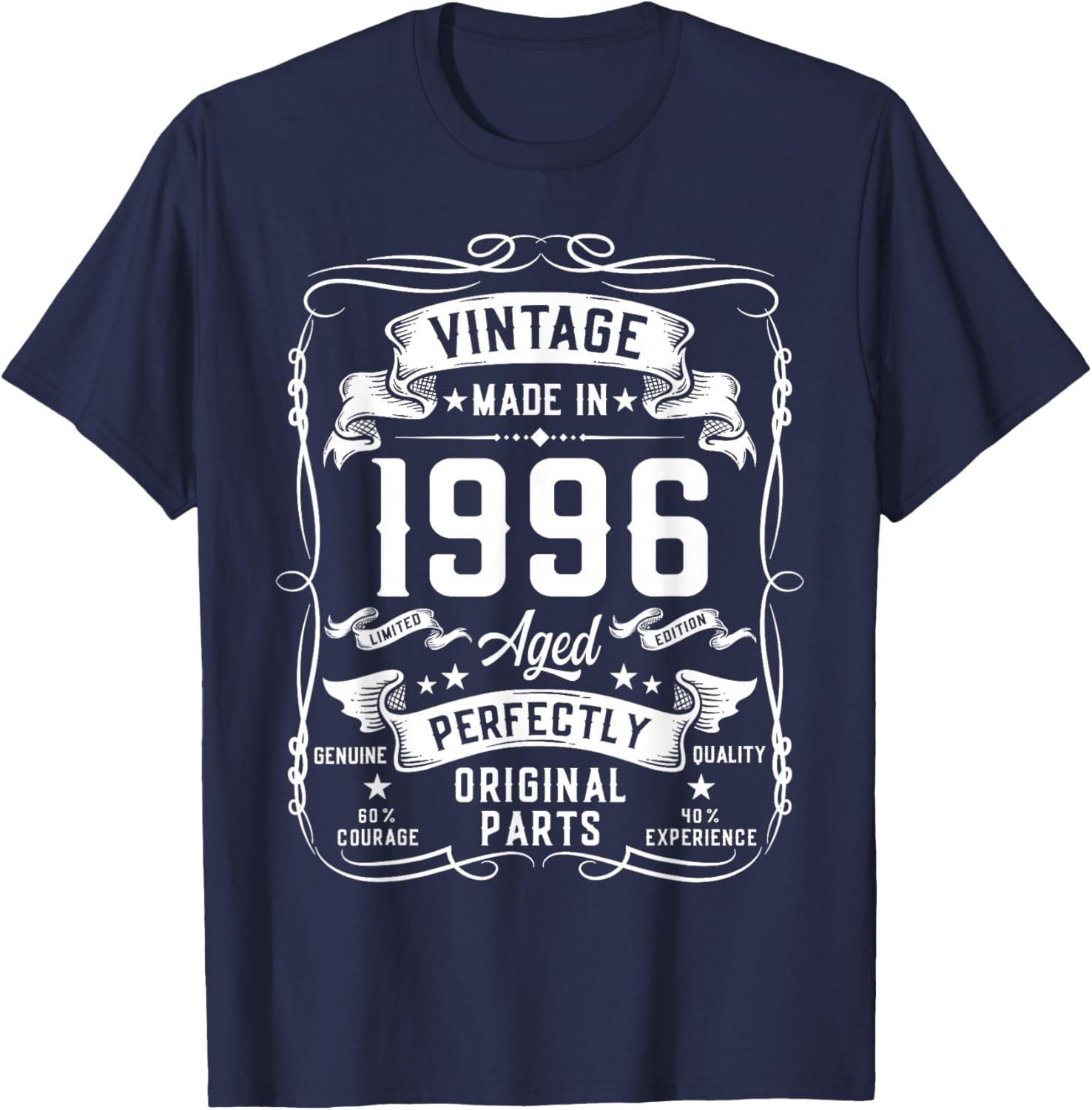 Vintage 1996 30yr 30th Birthday Gifts 30 Years Old T-Shirt - T-Shirt | Navy