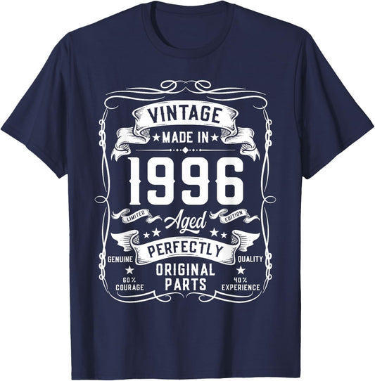 Vintage 1996 30yr 30th Birthday Gifts 30 Years Old T-Shirt - T-Shirt | Navy