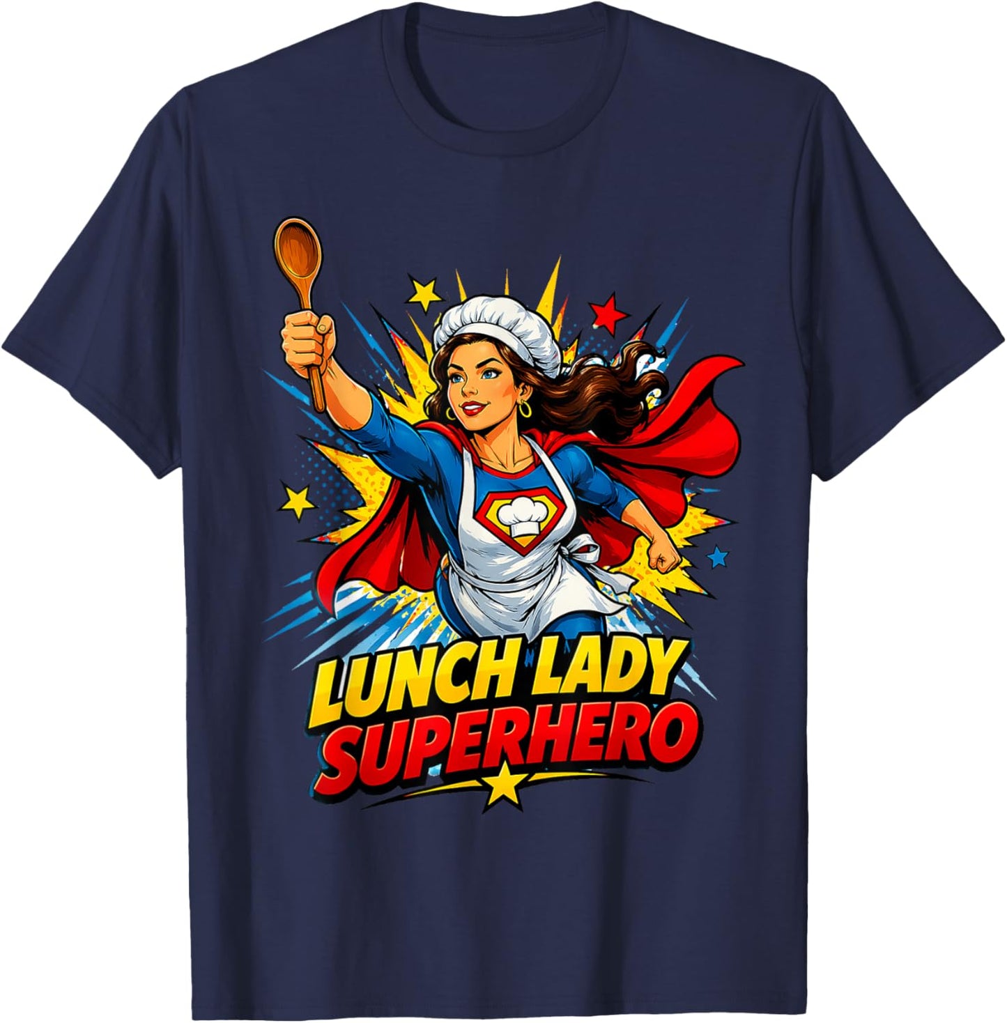 Lunch Lady Superhero T-Shirt - T-Shirt | Navy