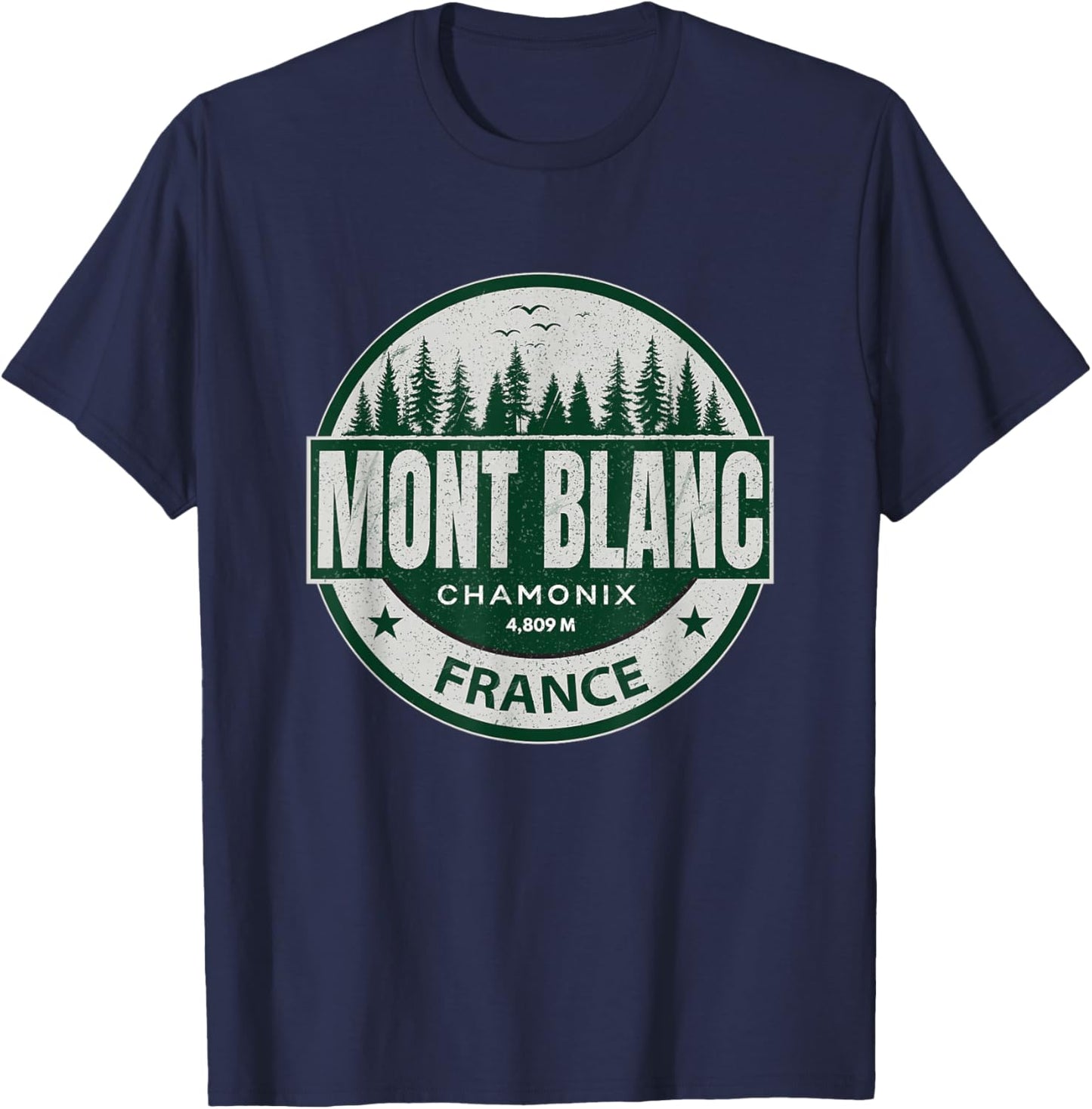 Chamonix Mont Blanc Resort Area Highest Summit in The Alps T-Shirt - T-Shirt | Navy