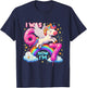 I was 6 Now I'm 7 Funny Six Seven Meme Unicorn Birthday T-Shirt - T-Shirt | Navy