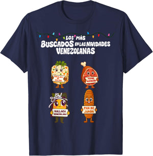 Diseño de comida Venezolana divertida para Navidad T-Shirt - T-Shirt | Navy