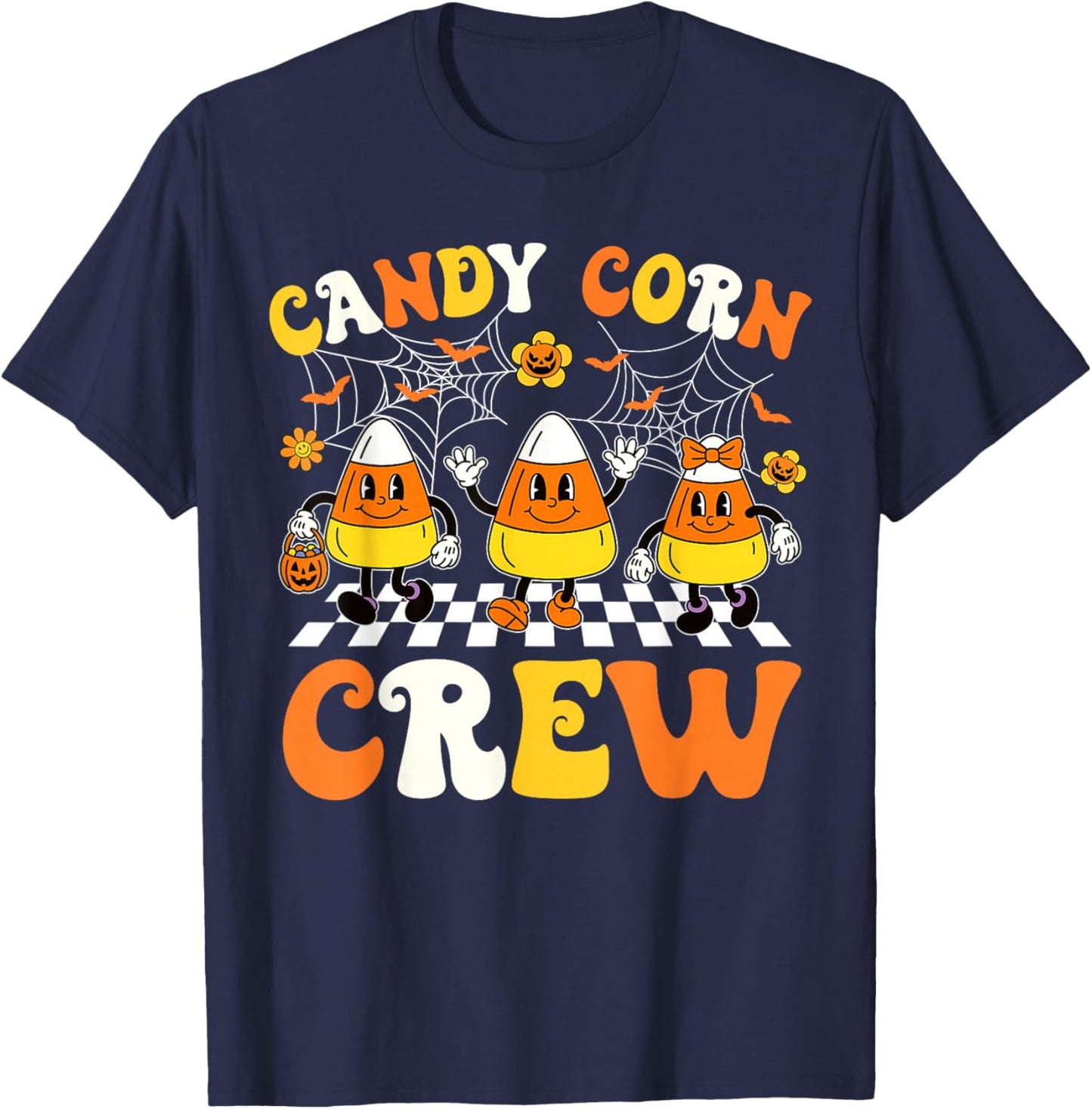 Candy Corn Crew Team Squad Matching Halloween Costume T-Shirt - T-Shirt | Navy