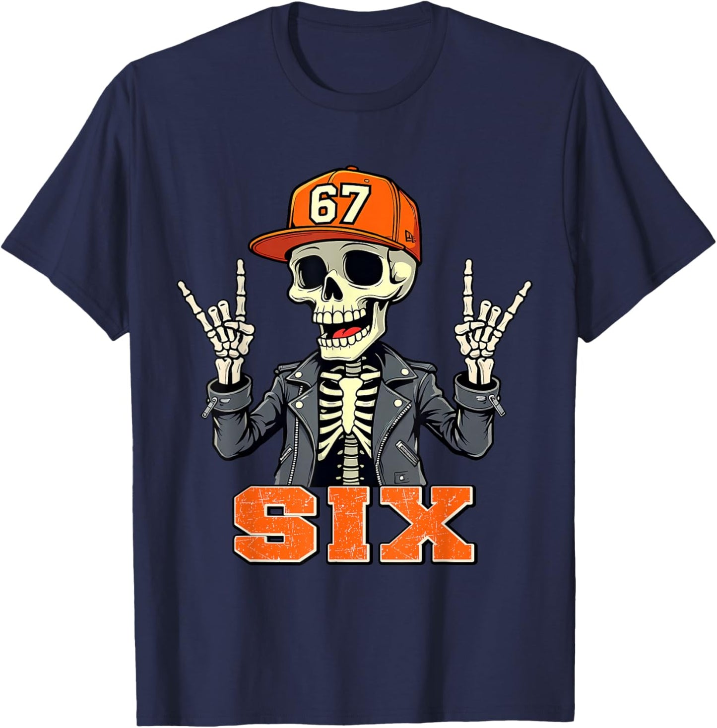 67ENDY Skeleton – 67 Six Seven Halloween 6 T-Shirt - T-Shirt | Navy