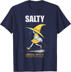 Salty Witch Basic Decency Political Feminist Satire T-Shirt - T-Shirt | Navy