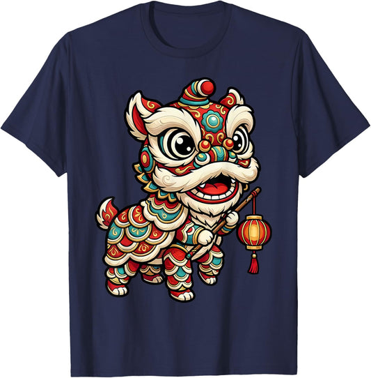 Funny Lion Dance Chinese Fire Horse Lunar New Year 2026 T-Shirt - T-Shirt | Navy